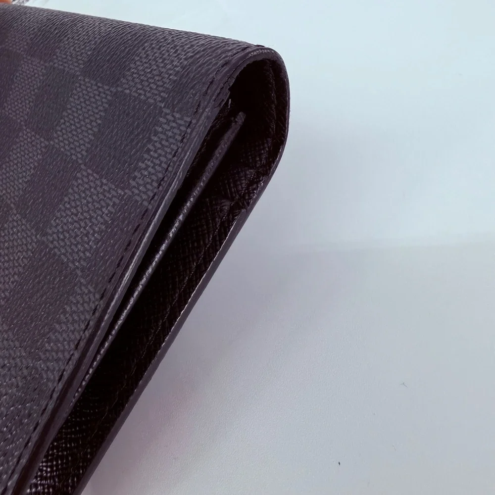 Louis Vuitton Brazza Wallet Mens Black Damier Graphite Luxury Designer Slim